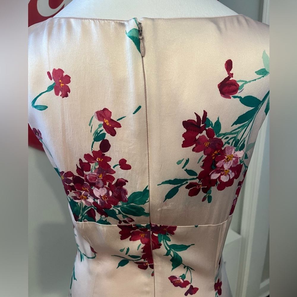 Dolce & Gabbana Silk Floral Midi Dress, Authentic, Pink & Green IT 40/US 4 *read - Picture 7 of 15